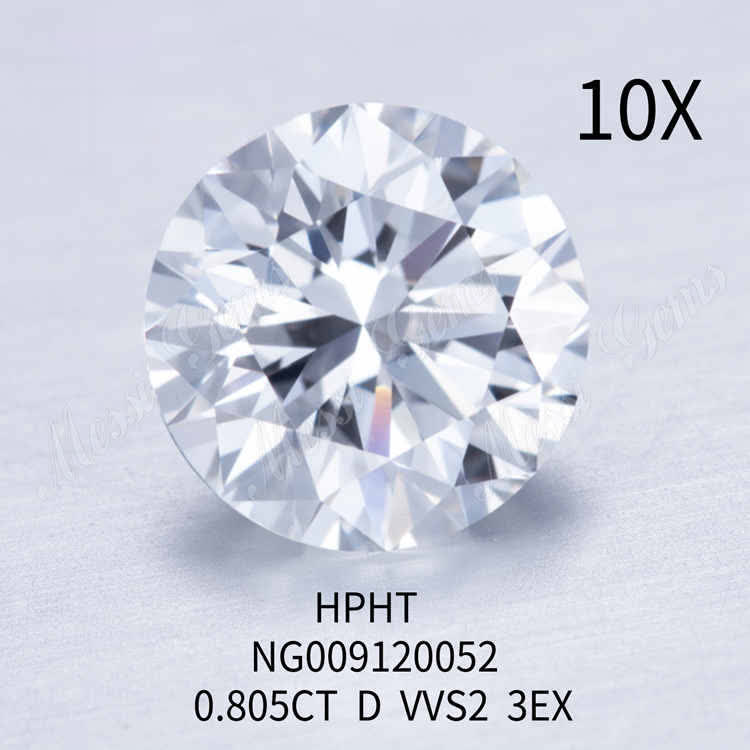 0.805CT white VVS2 3EX round loose lab made diamond - Buy 0.805CT white loose lab made diamond, 1 carat white loose lab diamond, 1 carat white lab created diamond Product on Wuzhou Messi Gems Co.,LTD