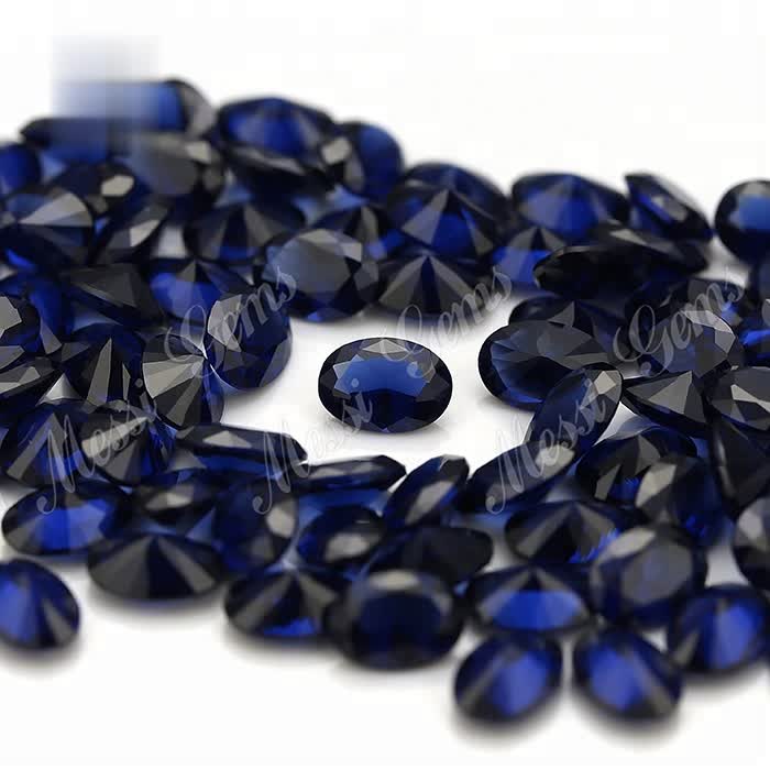 Loose Oval Blue Sapphire Nano Gemstones