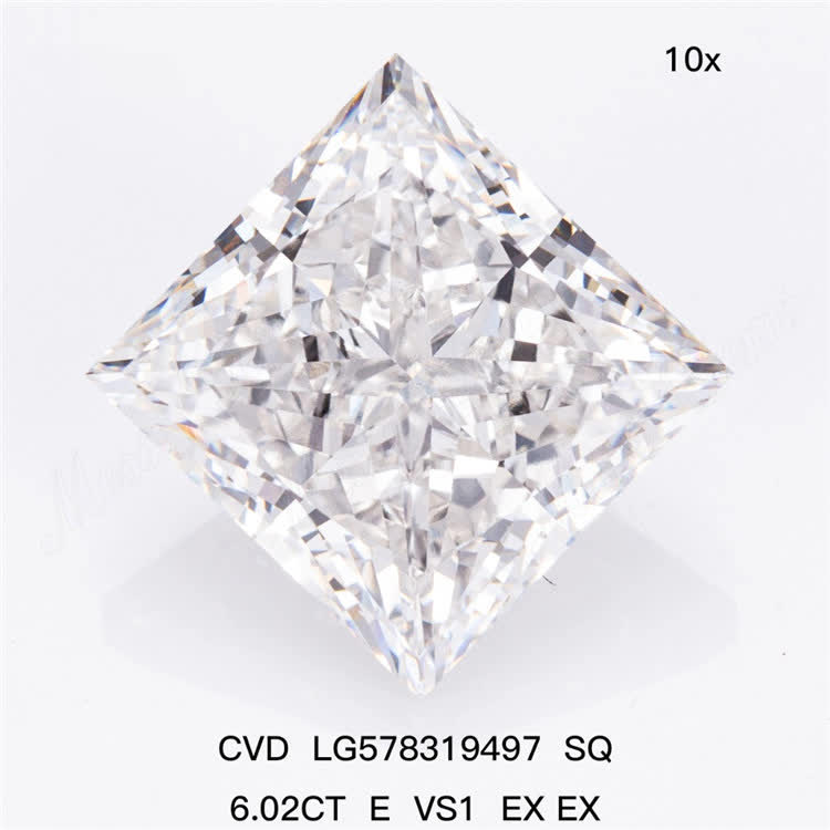 6.02CT SQ E VS1 EX EX largest lab made diamond CVD