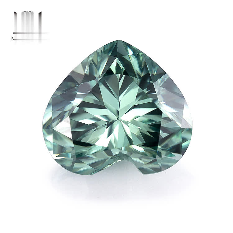 7x7mm loose gemstones colorful moissanite stone blue green moissanite for ring making heart shape - Buy Moissanite stone, blue green moissanite, moissanite for ring Product on Wuzhou Messi Gems Co.,LTD