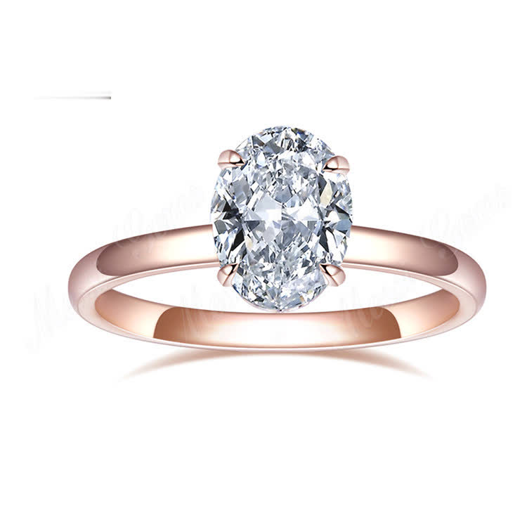 1.39CT Lab Diamond 18k Rose Gold Engagement Solitaire Wedding Ring