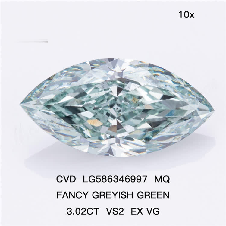 3ct diamonds green VS2 EX VG CVD MQ FANCY GREYISH GREEN VS2 EX VG CVD