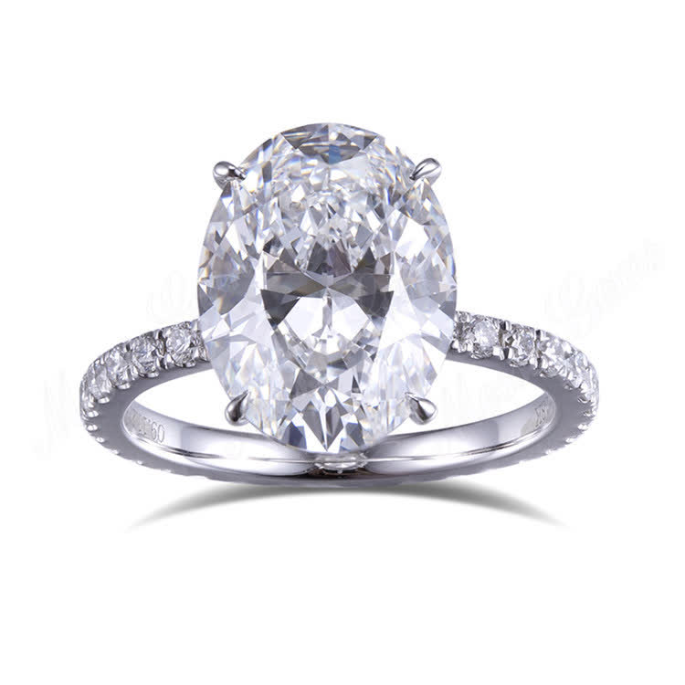 3.11ct Oval Engagement Rings 18k white gold 2g lab grown diamond ring