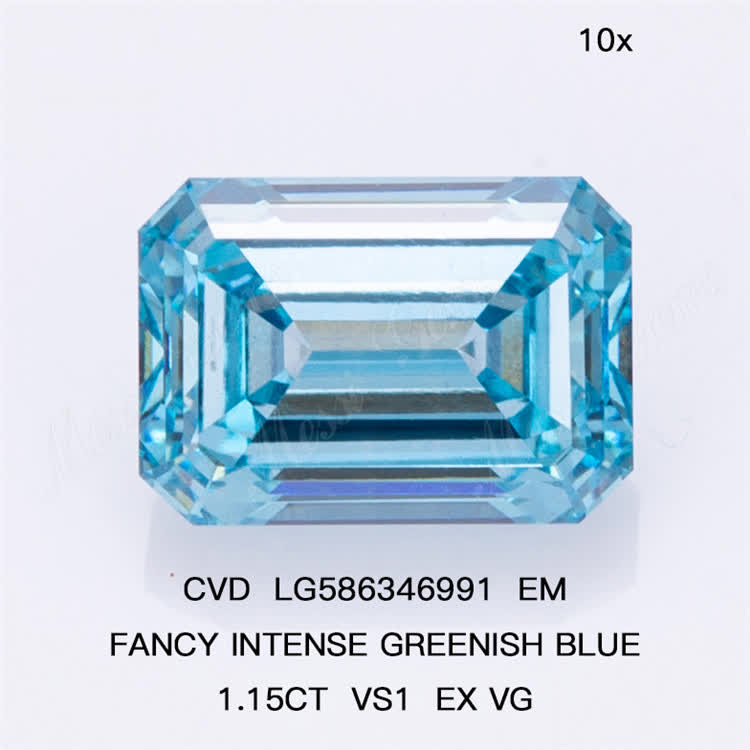 1.15CT VS1 EX VG EM FANCY INTENSE GREENISH BLUE ​CVD Diamonds For Sale LG586346991
