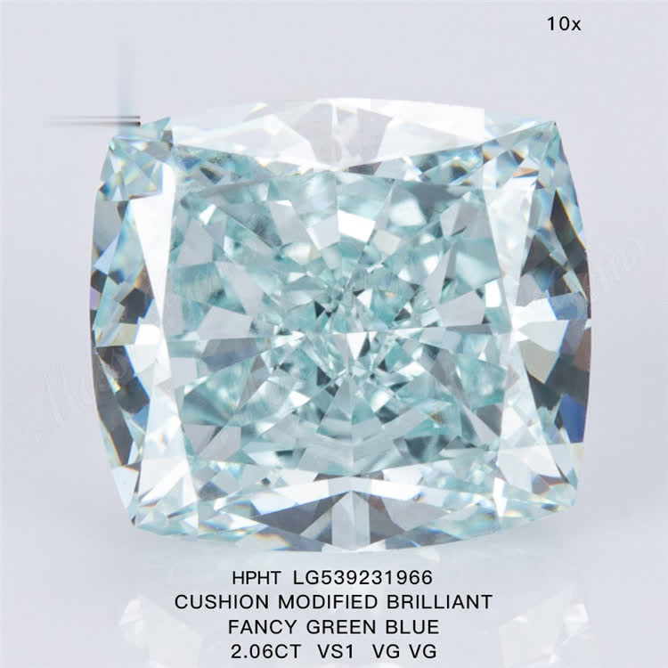 2.06CT VS1 VG VG CUSHION Green HPHT Diamond Stone