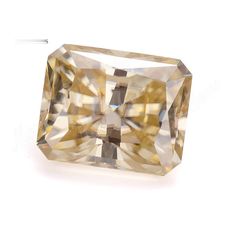 Loose Stones Factories Yellow Emerald Cut 11*9mm Synthetic Moissanite - Buy synthetic gemstone, loose stones factories, loose moissanite gemstones Product on Wuzhou Messi Gems Co.,LTD