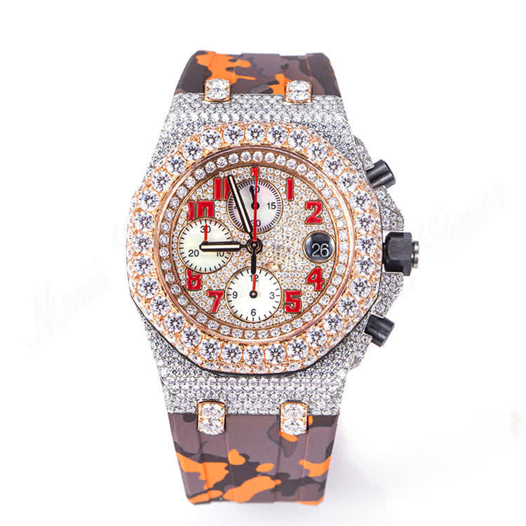 Men Luxury Hand Set Iced Out Diamond Moissanite Watch Custom Design - Buy moissanite watch 2022, moissanite desig iced watch, moissanite vvs watch Product on Wuzhou Messi Gems Co.,LTD