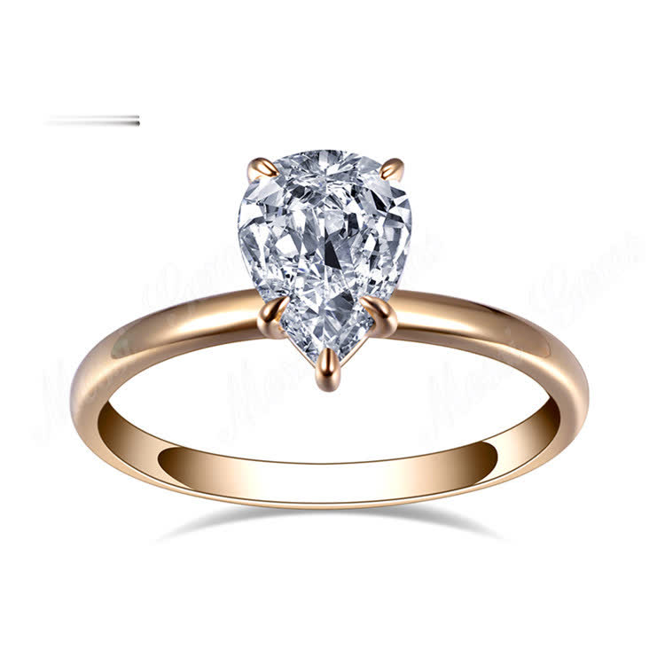 Rose gold 2CT lab grown diamond Pear Shaped Engagement Ring on sale
