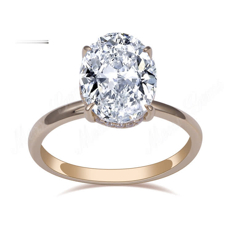 14k rose gold lab grown diamond oval solitaire engagement ring on sale
