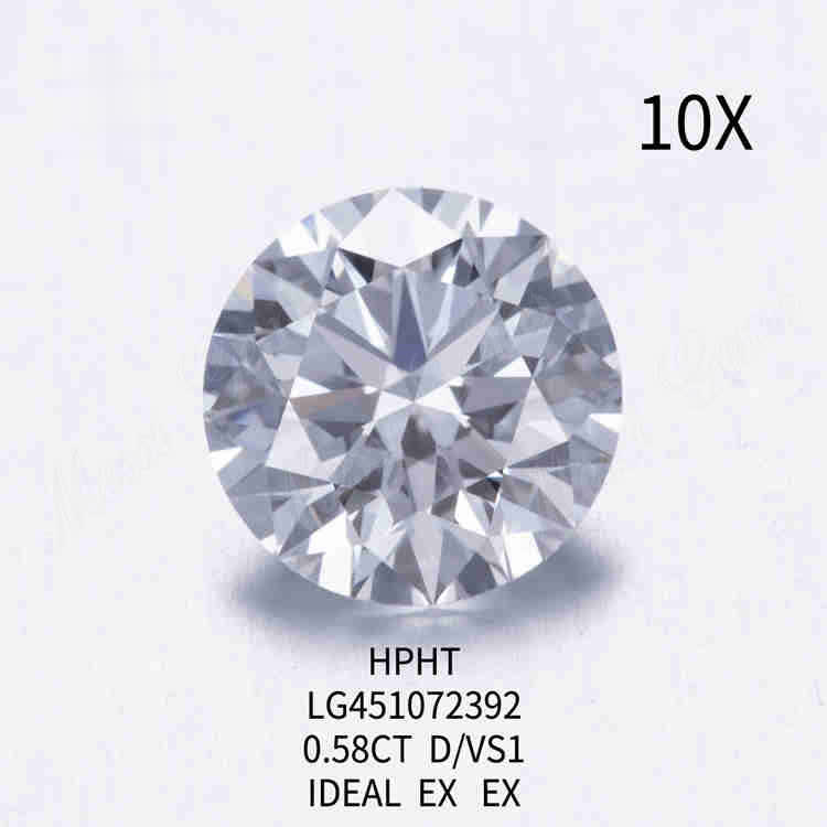 0.58CT D/VS1 lab manufactured diamonds IDEAL EX EX