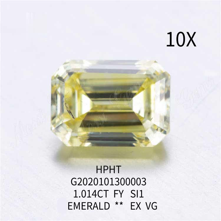 1.014ct FVY emerald cut loose lab grown diamond SI1 - Buy 1.014ct lab grown diamond, 1ct lab grown diamond SI1, 1ct loose lab grown diamond FVY Product on Wuzhou Messi Gems Co.,LTD