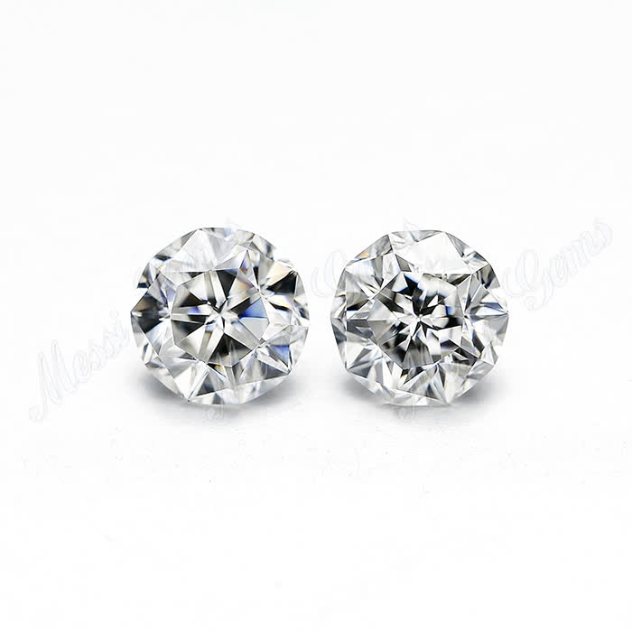 Synthetic Moissanite Stone Round Faceted Cut