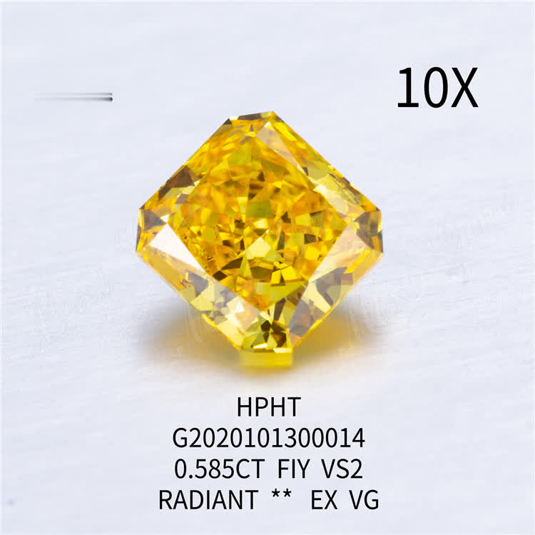 0.585ct FIY VS2 EX VG Radiant lab created radiant diamond