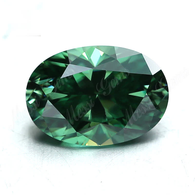loose gemstones jewelry making 10*12 green oval moissanite stone