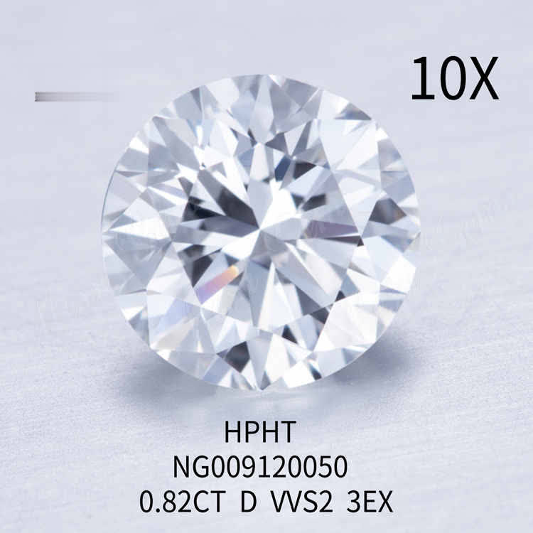 0.82CT Round D VVS2 3EX loose lab made diamond
