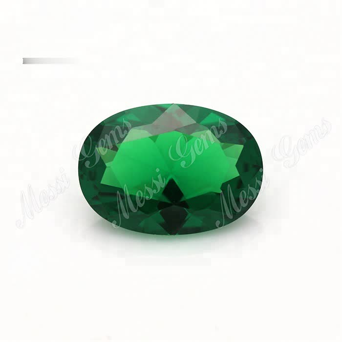 Wholesale Oval 10 x 14mm Green Nano Stone