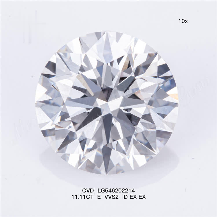 11.11CT E VVS2 ID EX EX biggest lab diamond CVD