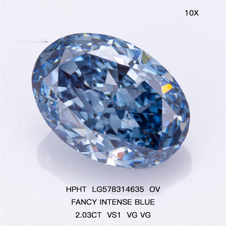 2.03CT VS1 VG VG OV FANCY INTENSE BLUE Deep Blue Diamond Hpht