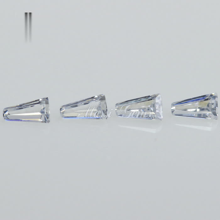 Top Quality Machine Cut Cubic Zirconia White tapp Shape CZ Pave Beads