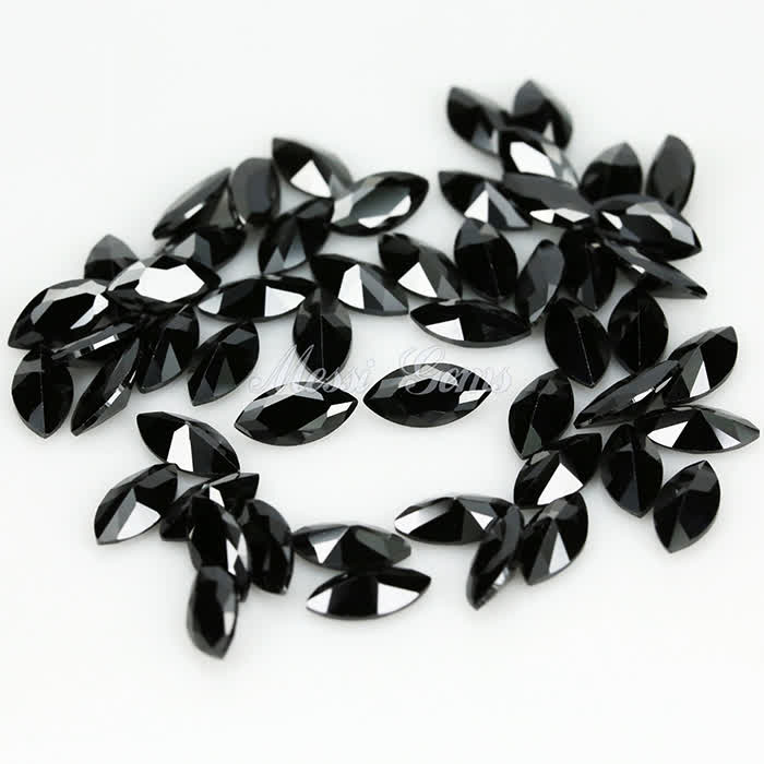 Wholesale price marquise cut 3.5x 7mm black cubic zirconia stones