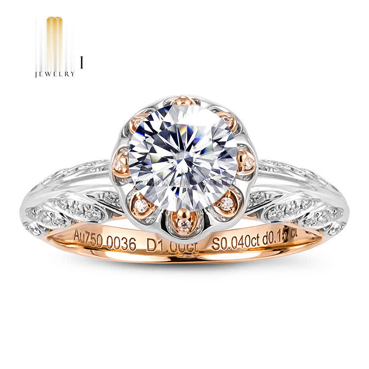 New design woman fashion party jewelry halo wedding diamond ring