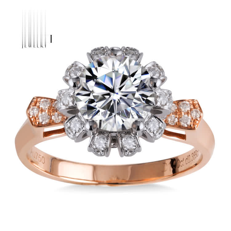 14K Rose Gold Jewelry 2ct moissanite Wedding Ring For Women - Buy moissanite Wedding Ring For Women, Vvs White Moissanite Ring For Men, Moissanite Ring Product on Wuzhou Messi Gems Co.,LTD