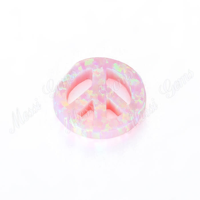 peace shape gemstones shape pink color cabochon synthetic opal stones