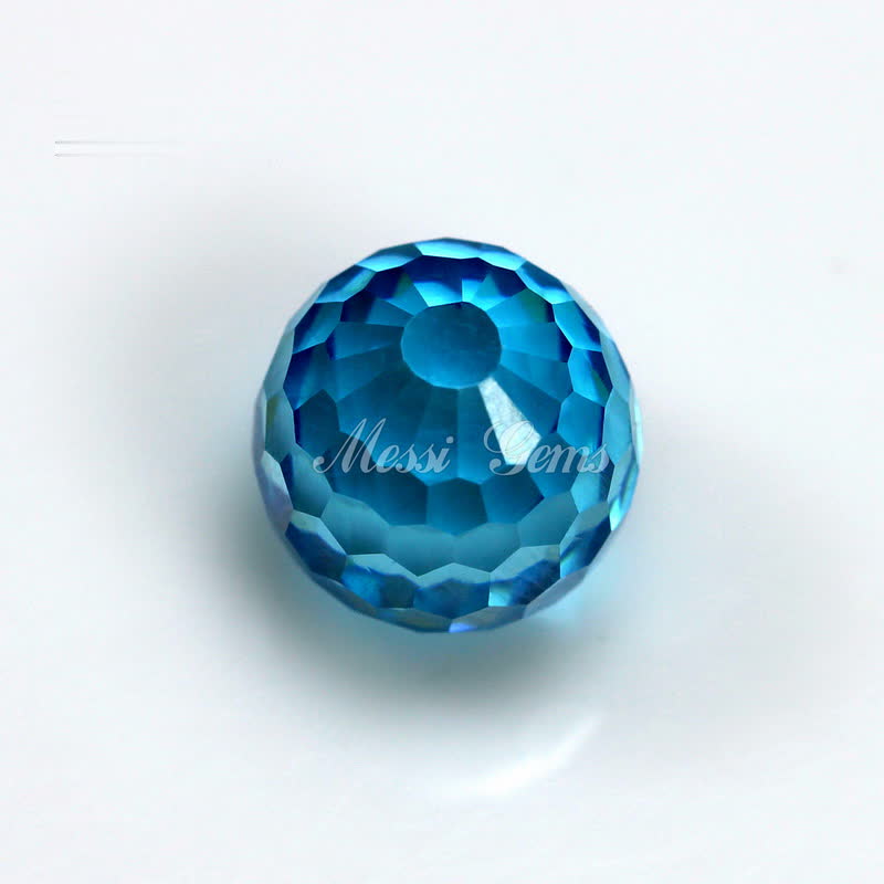 Wholesale Price Zircon Stone Aqua Blue 12mm Round Faceted Cubic Zirconia