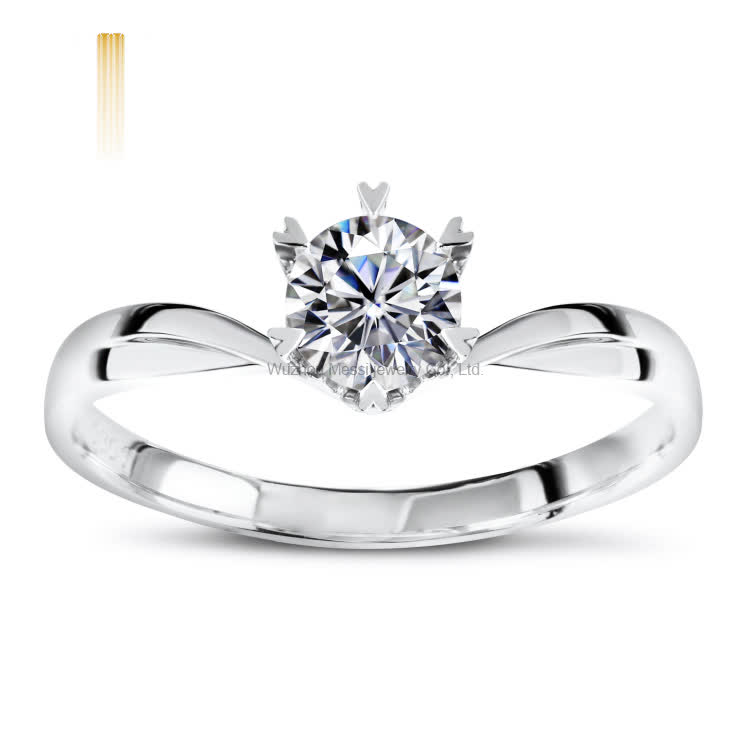 Engagement ring 1ct 14K gold 6 Prong moissanite wedding rings - Buy moissanite rings, moissanite gold ring, moissanite wedding gold ring Product on Wuzhou Messi Gems Co.,LTD