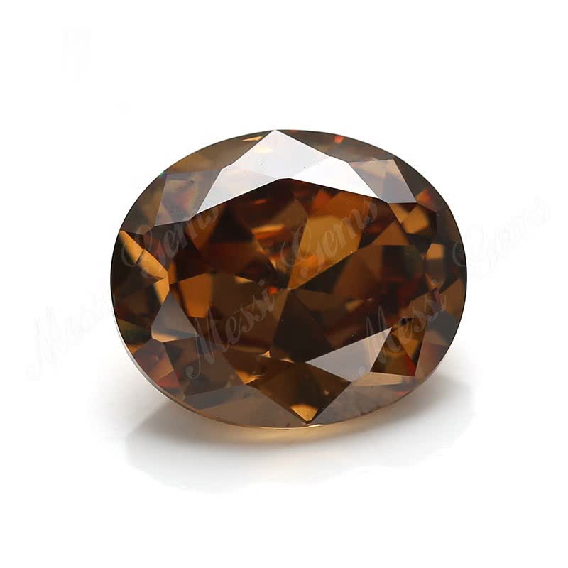 Loose CZ Oval Faceted 12 x 14 mm Coffee Cubic Zirconia Stone Price