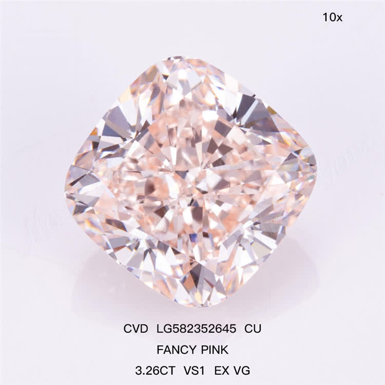 3.26CT VS1 CU FANCY PINK EX VG Pink CVD Diamond