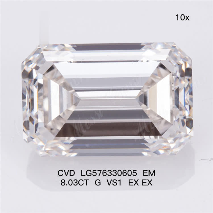 8.03CT EM G VS1 EX EX lab synthetic diamonds CVD