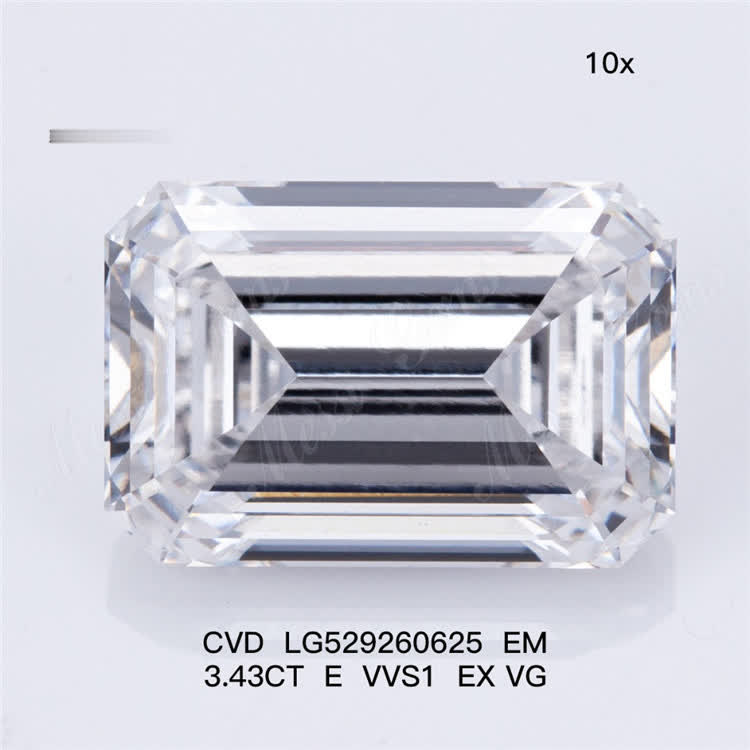 3.43CT E VVS1 EX VG EM loose synthetic diamonds CVD