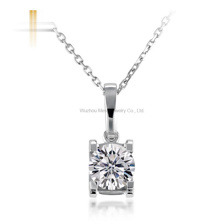 fashion white gold wedding necklace custom - Buy wedding necklace for women, Moissanite Wedding necklace, 1 carat gold necklace Product on Wuzhou Messi Gems Co.,LTD