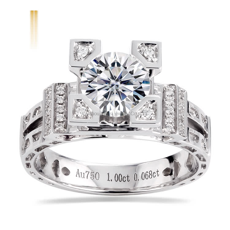 Eiffel Tower Design moissanite ring 14k 18k fashion wedding ring - Buy moissanite ring, wedding ring custom, wedding gold jewelry Product on Wuzhou Messi Gems Co.,LTD