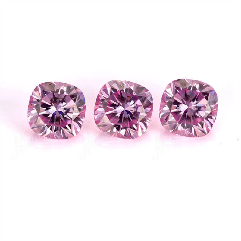 GRA Pink Colour Cushion Cut 3-9mm synthetic moissanite - Buy synthetic moissanite, Moissanite, pink moissanite stone Product on Wuzhou Messi Gems Co.,LTD