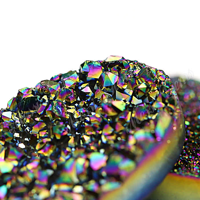 Rainbow Color Oval Shape Druzy Agate Stones