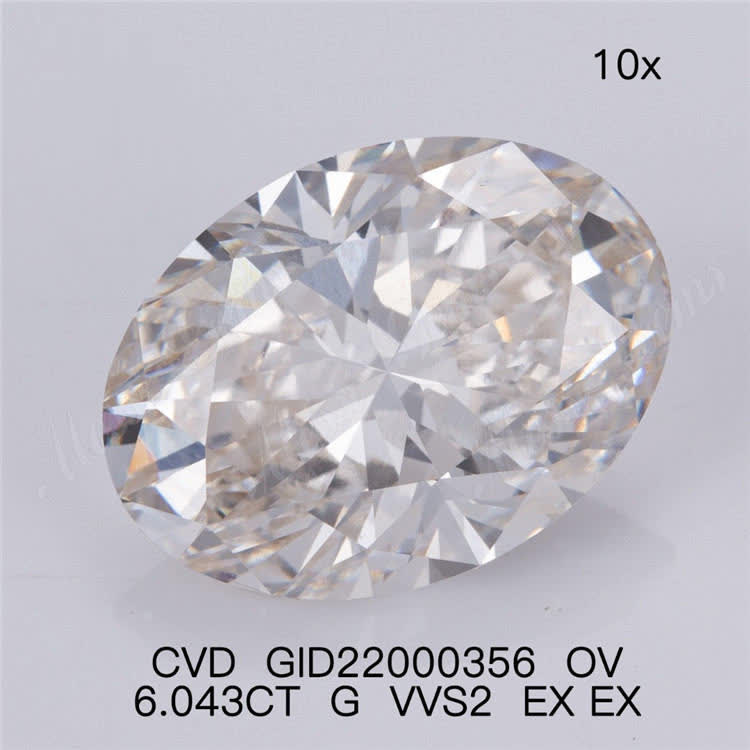6.043ct G vvs loose lab diamond wholesale price oval shape largest synthetic diamond IGI
