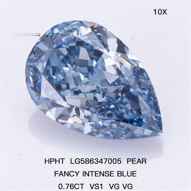 0.76CT VS1 VG VG HPHT PS Fancy Intense Blue Diamond