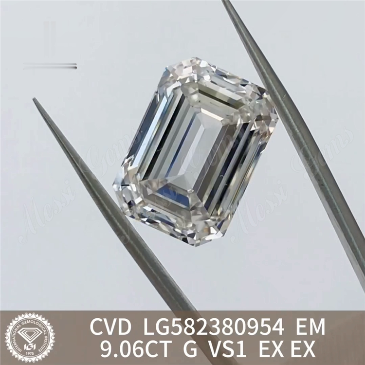 9.06CT G VS1 EM cut EX EX emerald lab created diamond CVD