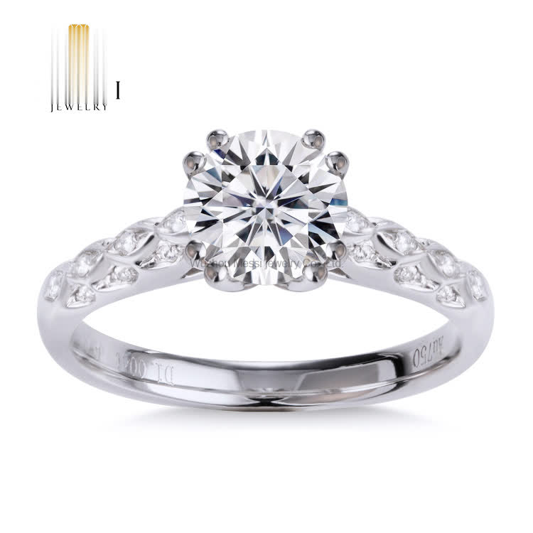 Messi Gold Jewelry 14k 18k white gold jewelry rings 8 prong setting - Buy Messi Gold Jewelry, Vvs White Moissanite Ring, moissanite Wedding Ring For Women Product on Wuzhou Messi Gems Co.,LTD