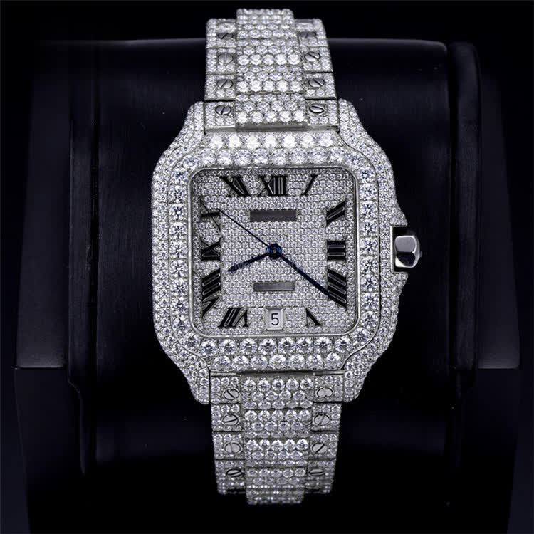 Watches male automatic mechanical watches fashion moissanite cz watch