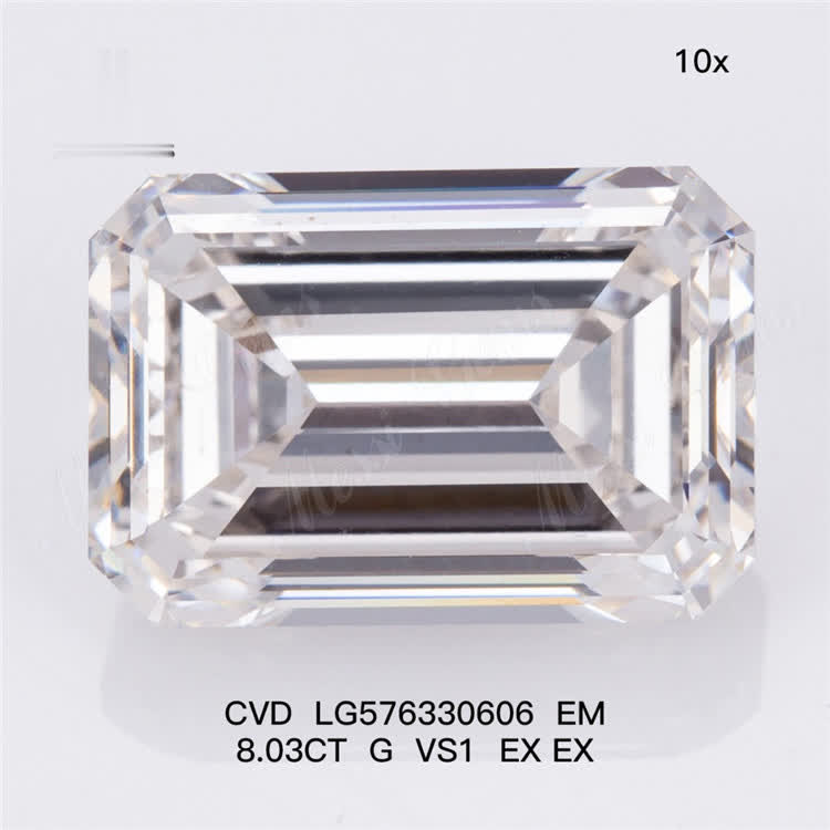8.03CT G VS1 EX EX EM lab created simulated diamond CVD
