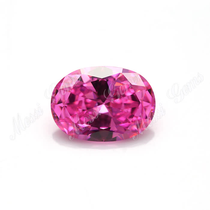 Wholesale Machine Cut Oval 10 x 8 mm Pink CZ Loose Cubic Zirconia Stone